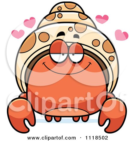 Cartoon Of An Amorous Hermit Crab - Royalty Free Vector Clipart by Cory Thoman