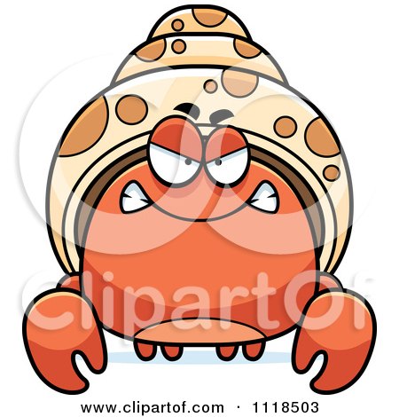 Cartoon Of An Angry Hermit Crab - Royalty Free Vector Clipart by Cory Thoman
