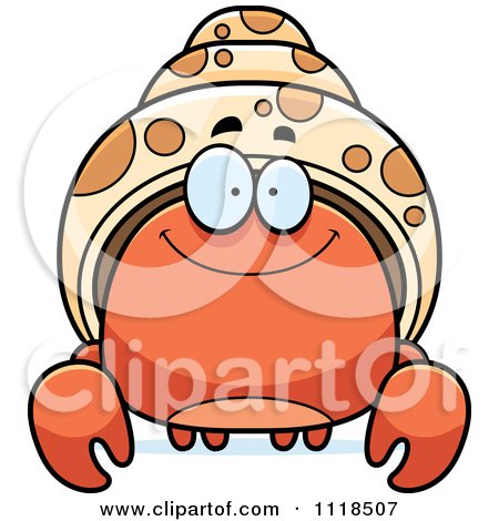 Cartoon Of A Smiling Hermit Crab - Royalty Free Vector Clipart by Cory Thoman