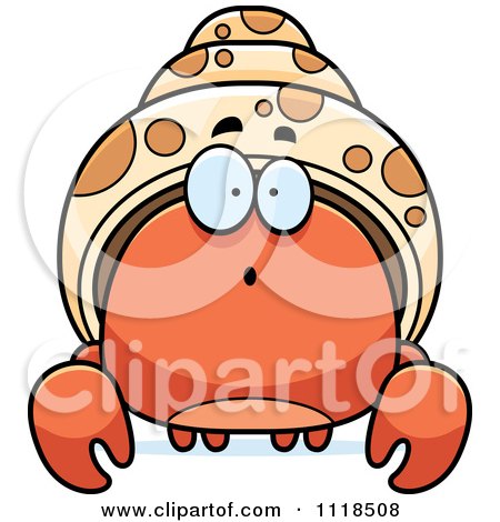 Cartoon Of A Surprised Hermit Crab - Royalty Free Vector Clipart by Cory Thoman