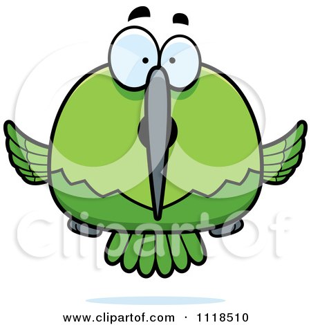 Cartoon Of A Surprised Green Hummingbird - Royalty Free Vector Clipart by Cory Thoman