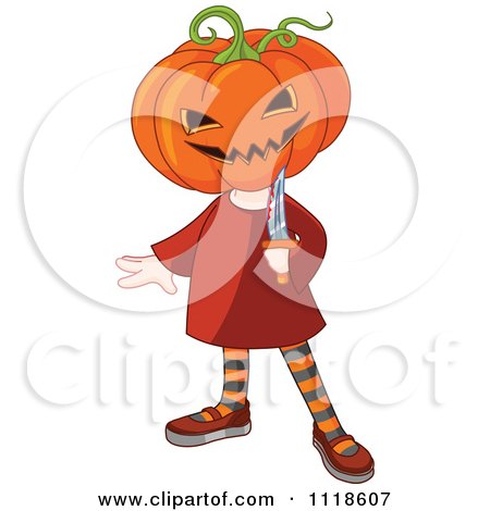 Cartoon Of A Trick Or Treating Halloween Kid In A Jack Costume - Royalty Free Vector Clipart by Pushkin