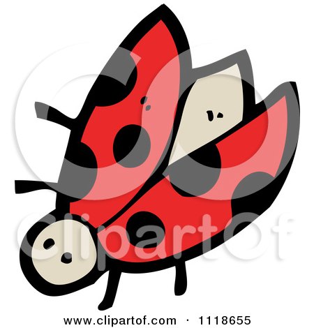 Cartoon Of A Red Ladybug Beetle 7 - Royalty Free Vector Clipart by lineartestpilot