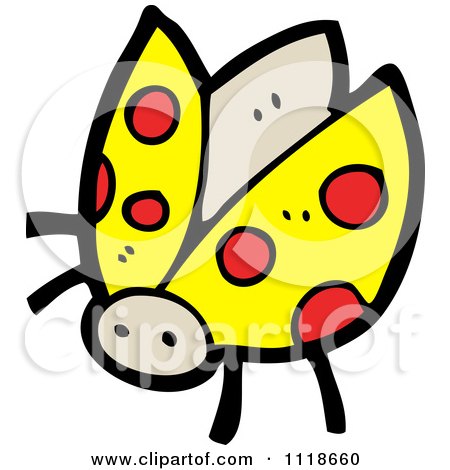 Cartoon Of A Yellow Ladybug Beetle 4 - Royalty Free Vector Clipart by lineartestpilot