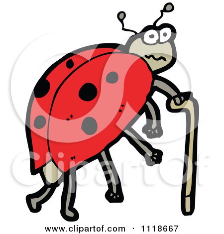 Cartoon Of A Red Ladybug Beetle 9 - Royalty Free Vector Clipart by lineartestpilot