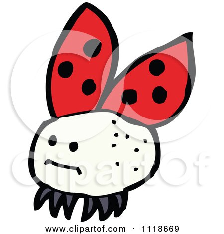 Cartoon Of A Red Ladybug Beetle 11 - Royalty Free Vector Clipart by lineartestpilot