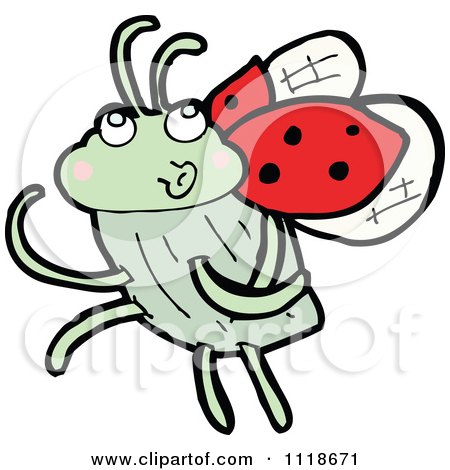 Cartoon Of A Red Ladybug Beetle 13 - Royalty Free Vector Clipart by lineartestpilot