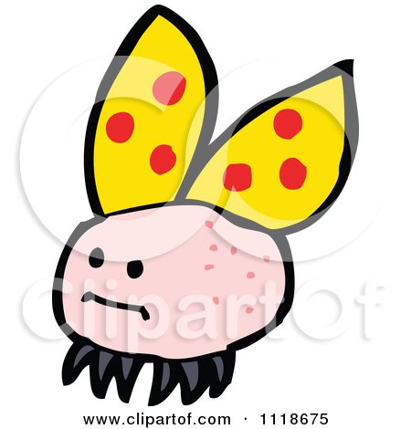 Cartoon Of A Yellow Ladybug Beetle 13 - Royalty Free Vector Clipart by lineartestpilot
