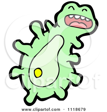 Vector Cartoon Of A Green Amoeba Virus Germ Bacteria 1 - Royalty Free Clipart Graphic by lineartestpilot