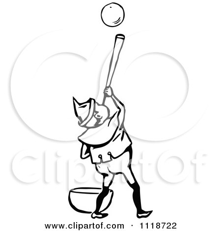 Clipart Of A Retro Vintage Black And White Christmas Elf Blowing A Bubble - Royalty Free Vector Illustration by Prawny Vintage