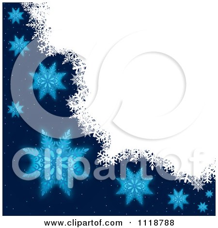 Clipart Of A Blue And White Winter Snowflake Background - Royalty Free Vector Illustration by dero