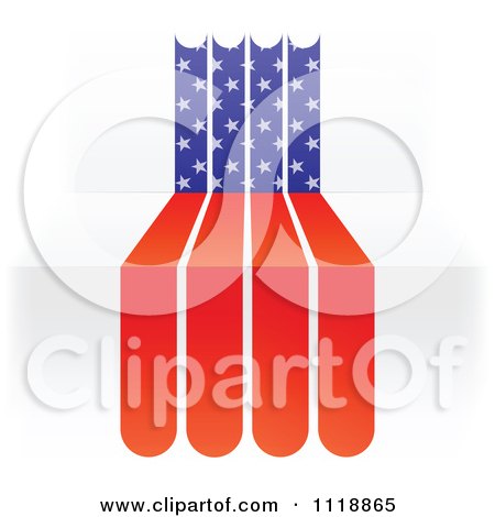Clipart Of An American Flag In Stripes On 3d Steps - Royalty Free Vector Illustration by Andrei Marincas