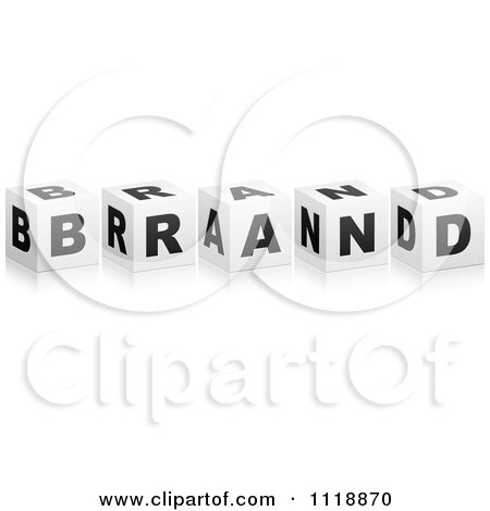 Clipart Of 3d Black And White BRAND Boxes With A Reflection - Royalty Free Vector Illustration by Andrei Marincas