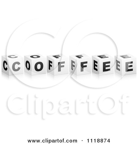 Clipart Of 3d Black And White COFFEE Boxes With A Reflection - Royalty Free Vector Illustration by Andrei Marincas