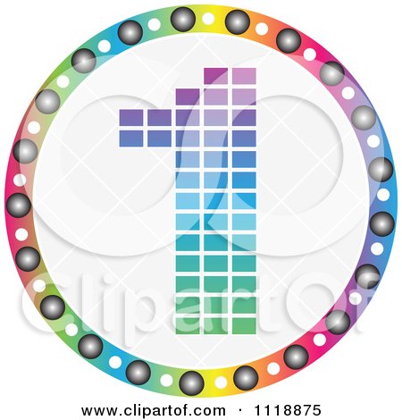 Clipart Of A Round Colorful Number 1 Icon - Royalty Free Vector Illustration by Andrei Marincas