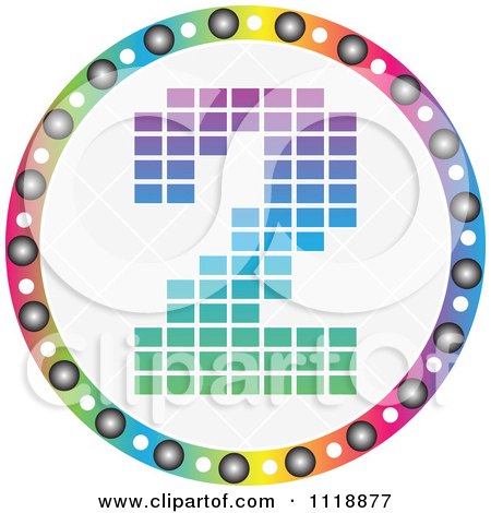 Clipart Of A Round Colorful Number 2 Icon - Royalty Free Vector Illustration by Andrei Marincas