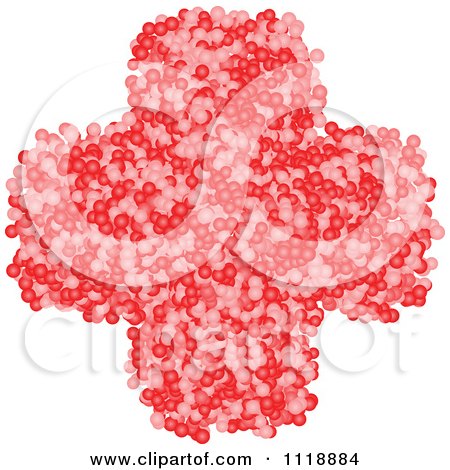 Clipart Of A Red Cross Made Of Dots - Royalty Free Vector Illustration by Andrei Marincas