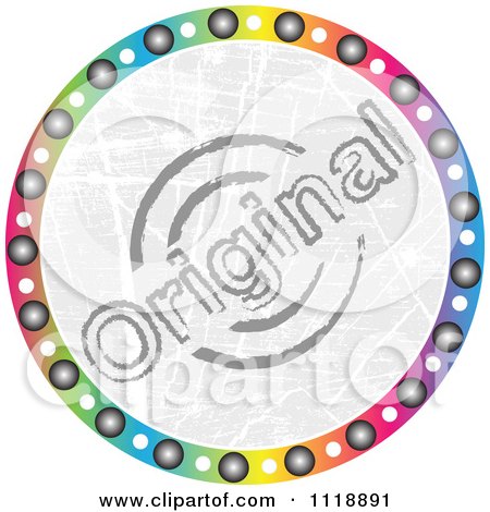 Clipart Of A Round Colorful Original Icon - Royalty Free Vector Illustration by Andrei Marincas