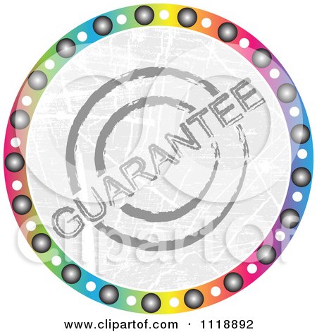 Clipart Of A Round Colorful Guarantee Icon - Royalty Free Vector Illustration by Andrei Marincas