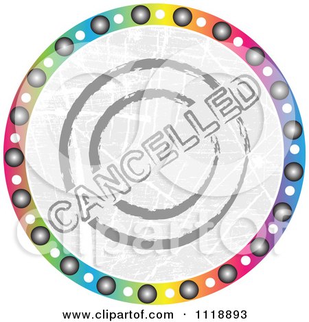 Clipart Of A Round Colorful Cancelled Icon - Royalty Free Vector Illustration by Andrei Marincas