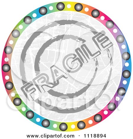 Clipart Of A Round Colorful Fragile Icon - Royalty Free Vector Illustration by Andrei Marincas