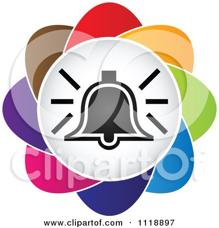 Clipart Of A Colorful Bell Icon - Royalty Free Vector Illustration by Andrei Marincas