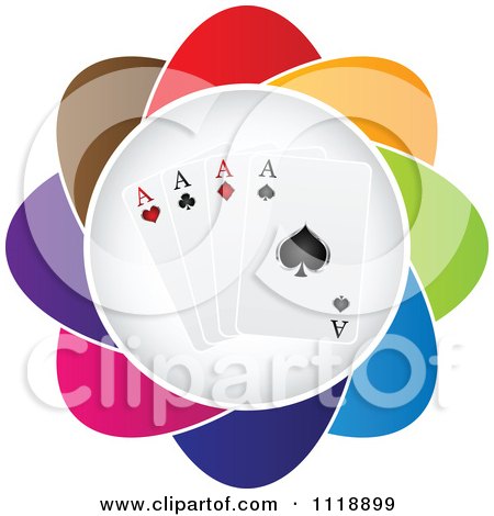 Clipart Of A Colorful Aces Playing Card Icon - Royalty Free Vector Illustration by Andrei Marincas