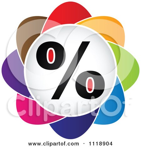 Clipart Of A Colorful Percent Icon - Royalty Free Vector Illustration by Andrei Marincas
