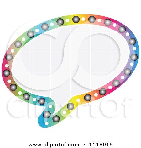 Clipart Of A Colorful Outlined Chat Balloon With Grid Copyspace - Royalty Free Vector Illustration by Andrei Marincas