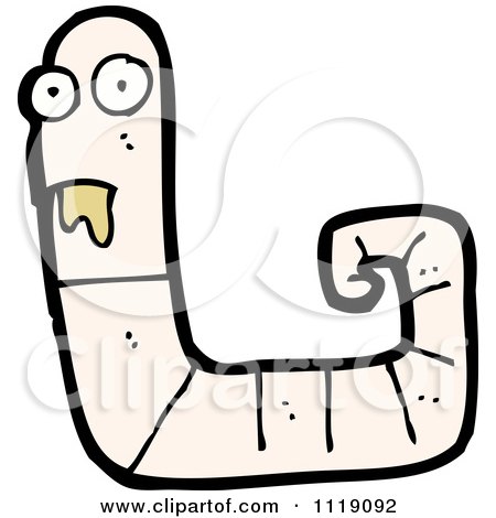 Cartoon Drooling Earth Worm 1 - Royalty Free Vector Clipart by lineartestpilot