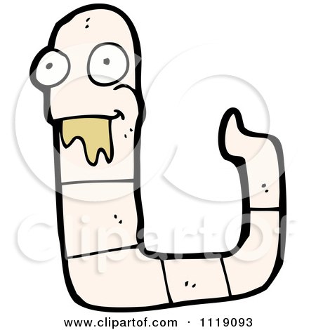 Cartoon Drooling Earth Worm 2 - Royalty Free Vector Clipart by lineartestpilot