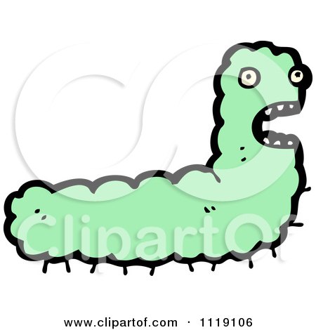 Cartoon Of A Green Caterpillar 1 - Royalty Free Vector Clipart by lineartestpilot