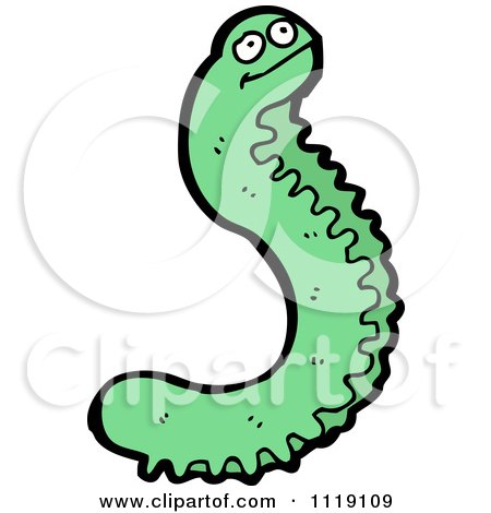 Cartoon Of A Green Caterpillar 3 - Royalty Free Vector Clipart by lineartestpilot