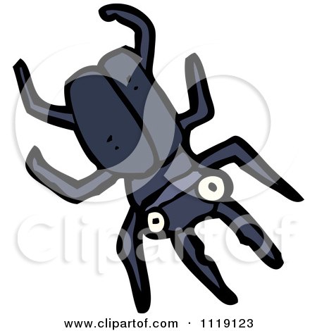 Cartoon Of A Stag Beetle 2 - Royalty Free Vector Clipart by lineartestpilot