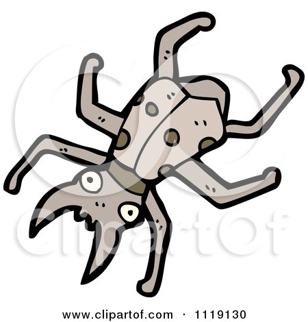 Cartoon Of A Stag Beetle 1 - Royalty Free Vector Clipart by lineartestpilot