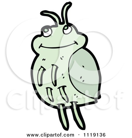 Cartoon Of A Green Beetle 7 - Royalty Free Vector Clipart by lineartestpilot