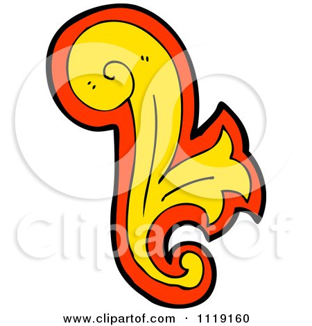 Clipart Of A Red And Yellow Leaf Floral Design Element 2 - Royalty Free Vector Illustration by lineartestpilot