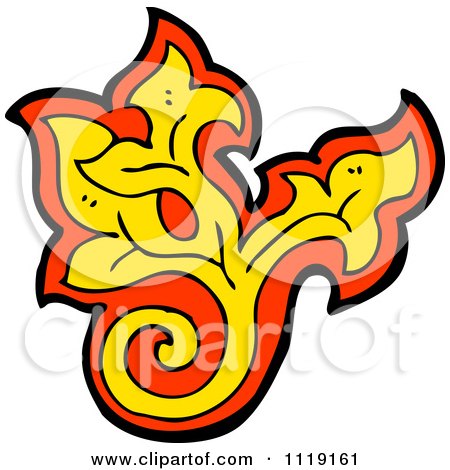 Clipart Of A Red And Yellow Leaf Floral Design Element 3 - Royalty Free Vector Illustration by lineartestpilot
