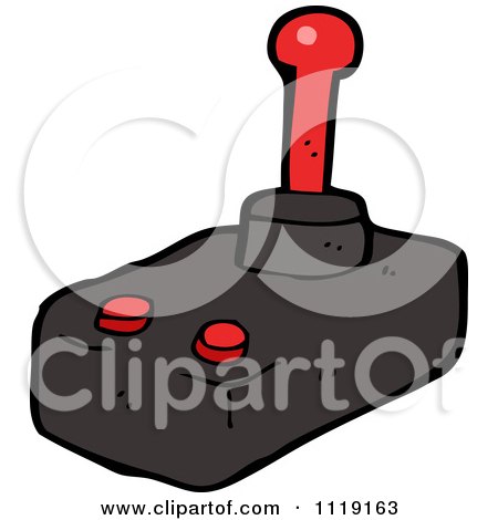 Cartoon Of A Video Game Joy Stick - Royalty Free Vector Clipart by lineartestpilot