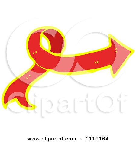Clipart Of A Red And Yellow Arrow Ribbon 3 - Royalty Free Vector Illustration by lineartestpilot