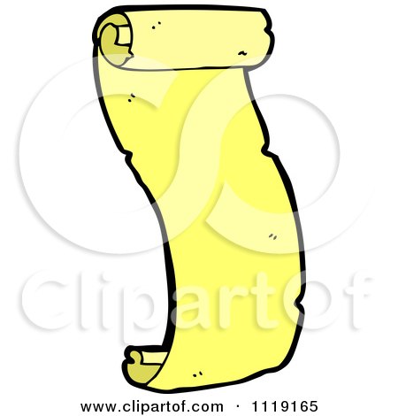 Clipart Of An Aged Yellow Paper Scroll 2 - Royalty Free Vector Illustration by lineartestpilot