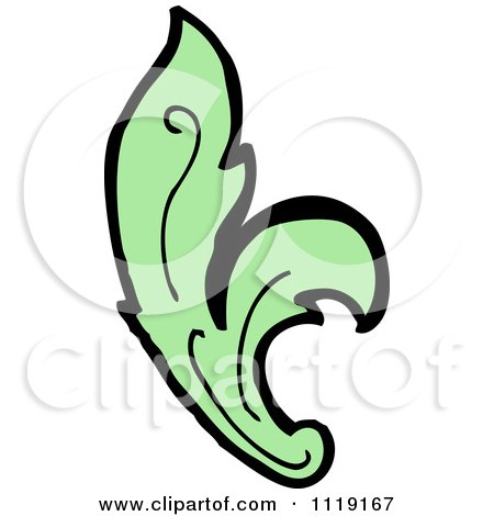 Clipart Of A Green Leaf Floral Design Element 1 - Royalty Free Vector Illustration by lineartestpilot