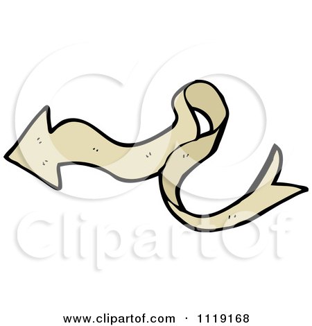 Clipart Of A Tan Arrow Ribbon 1 - Royalty Free Vector Illustration by lineartestpilot