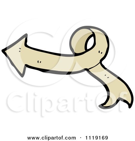 Clipart Of A Tan Arrow Ribbon 2 - Royalty Free Vector Illustration by lineartestpilot