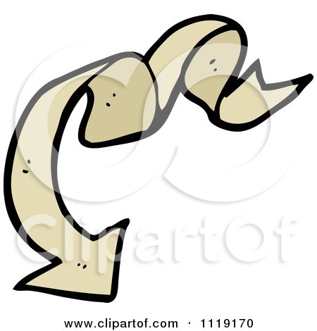 Clipart Of A Tan Arrow Ribbon 3 - Royalty Free Vector Illustration by lineartestpilot