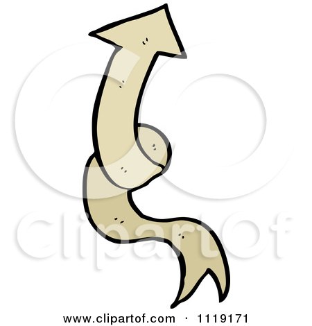 Clipart Of A Tan Arrow Ribbon 4 - Royalty Free Vector Illustration by lineartestpilot