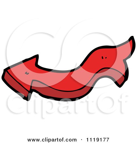 Clipart Of A Red Arrow Ribbon 1 - Royalty Free Vector Illustration by lineartestpilot