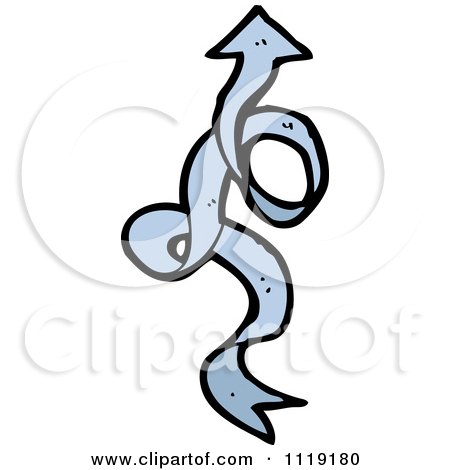 Clipart Of A Blue Arrow Ribbon - Royalty Free Vector Illustration by lineartestpilot