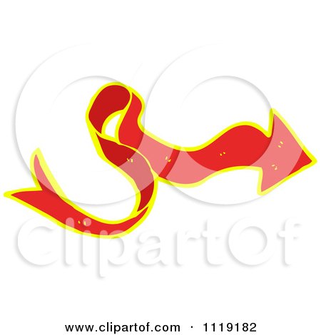 Clipart Of A Red And Yellow Arrow Ribbon 2 - Royalty Free Vector Illustration by lineartestpilot