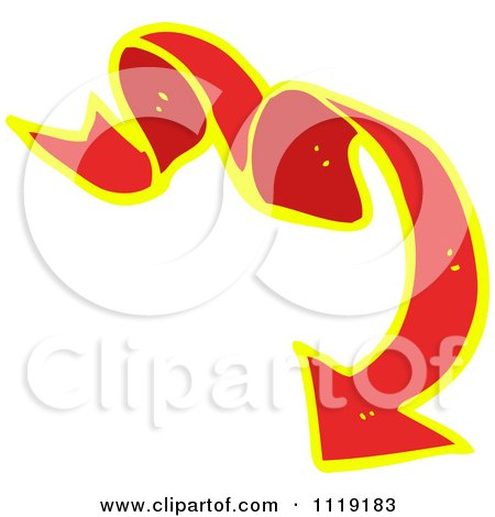 Clipart Of A Red And Yellow Arrow Ribbon 4 - Royalty Free Vector Illustration by lineartestpilot